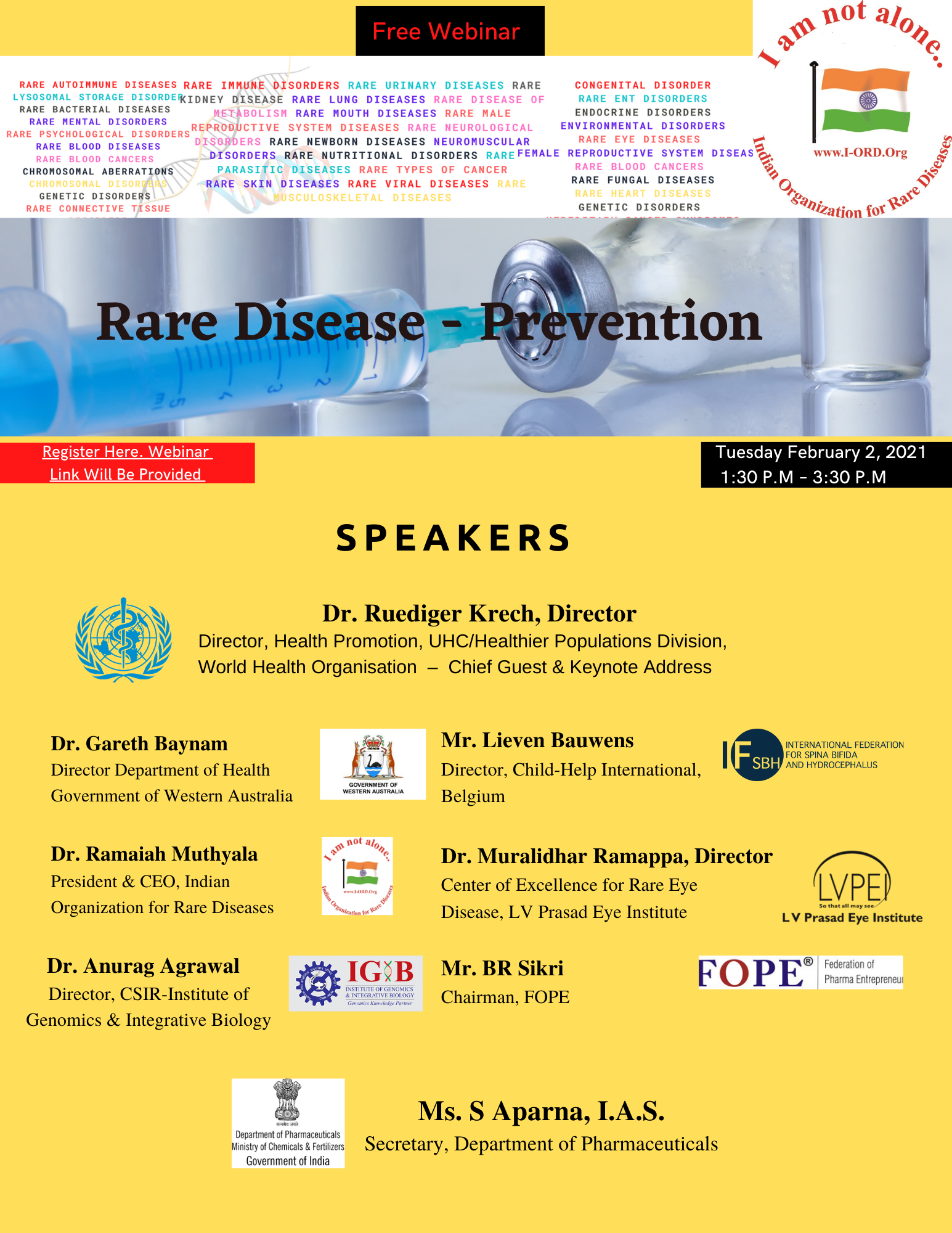 Iord Hosts Webinar On Rare Diseases Prevention Iord Indian