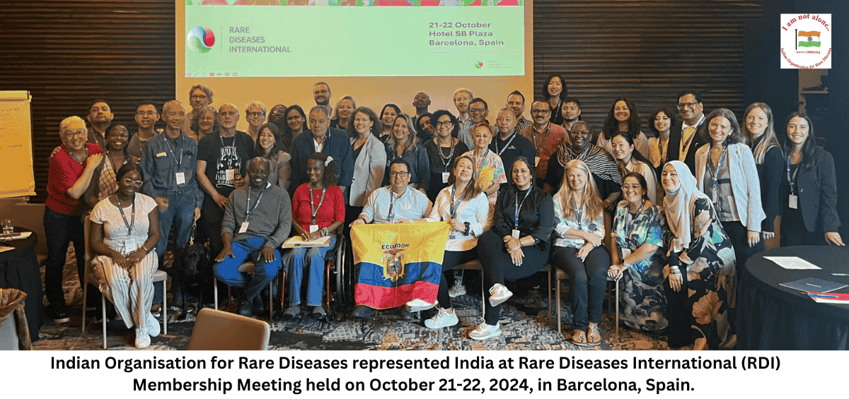 Indian Organisation for Rare Diseases represented India at Rare Diseases International (RDI) Membership Meeting held on October 21-22, 2024, in Barcelona, Spain.