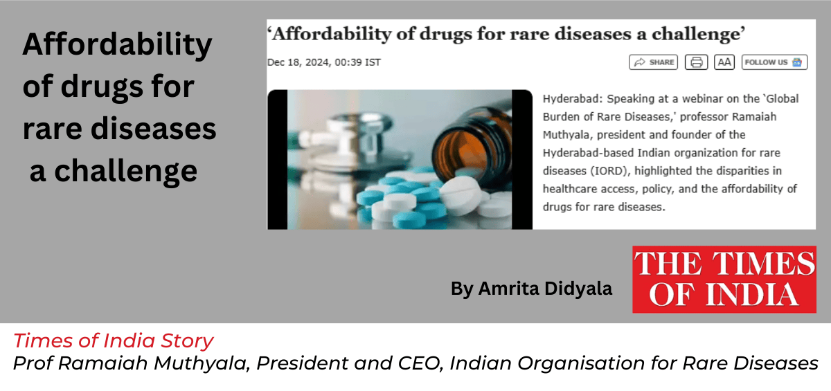 The Global Burden of Rare Diseases: Issues and Challenges' was addressed by Hyderabad-based Indian Organization for Rare Diseases founder Prof. Ramaiah Muthyala.