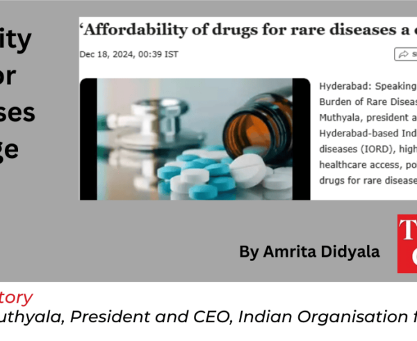 The Global Burden of Rare Diseases: Issues and Challenges' was addressed by Hyderabad-based Indian Organization for Rare Diseases founder Prof. Ramaiah Muthyala.