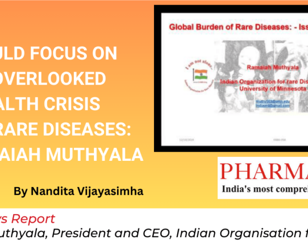 The following excerpt is from a news article by Nandita Vijayasimha, published in Pharmabiz on Saturday, December 21, 2024, based on the webinar ‘The Global Burden of Rare Diseases: Issues and Challenges’ addressed by Prof. Ramaiah Muthyala at the Federation of Asian Biotech Associations (FABA)-US Chapter.